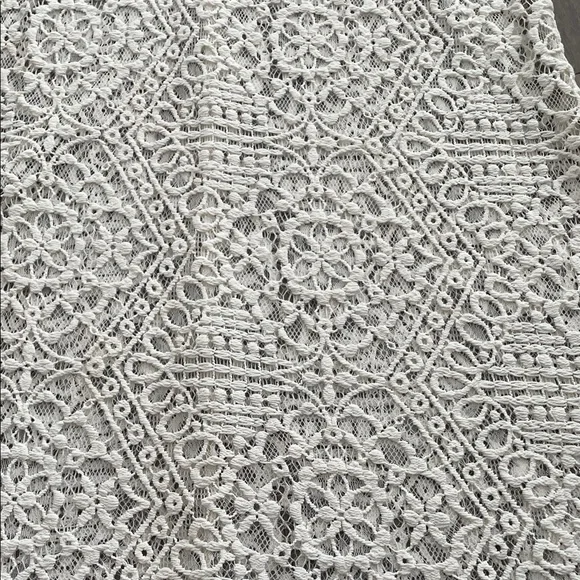 White Lace Bell Sleeve Knit Mini Dress Cover up Resort wear. Beach wear. Luxury - Picture 4 of 17